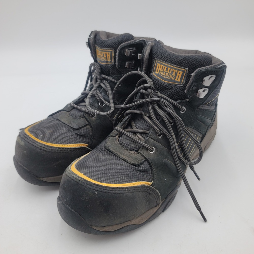 Duluth Trading Co Mens Composite Toe Work Boots Black Leather ASTM F2413-18 10.5